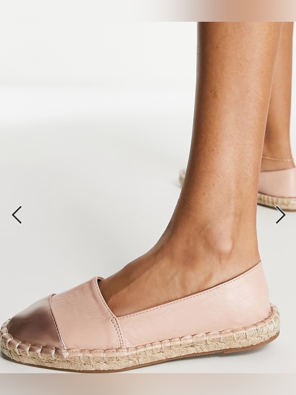 Elegant Women's Rose Gold Espadrille Flats Size 8